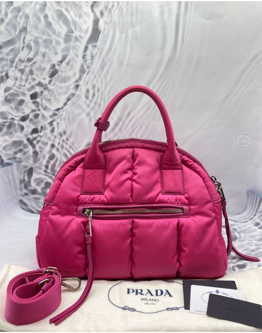 PRADA TESSUTO NYLON BOMBER BAG WITH STRAP